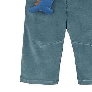 Брюки бархатные Gingersnaps " Baby Brock Dinosaur Plushie", дымно-голубые